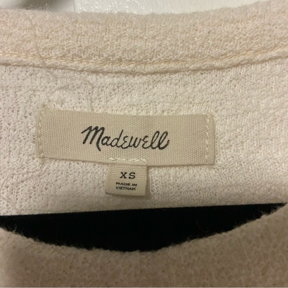 Madewell Ivory soundcheck side tie long sleeve textured Top Size XS - Picture 3 of 8